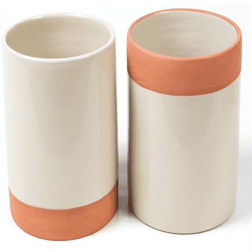 Duo pots cylindrique terracota duo sable terracota -Ø12 H15