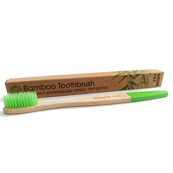 Brosse à Dents – Kids – en Bambou Biodégradable – Vert  - GREEN 724
